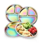 Dazzling Portion Control Plate Reusable 3 Compartment Food Tray Weight Loss