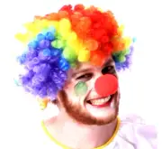 Clown Rainbow Wig and Red Nose