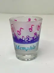 Memphis Beale Street Frosted Shot Glass Liquor Barware Jazz Blues Saxophone NEW