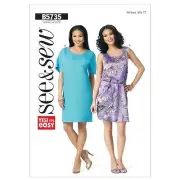 Butterick Patterns B5735 Misses Pullover Dress, All Sizes