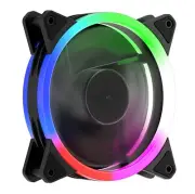 120 mm LED PC Case Cooling Fan Silent Dual Ring Gaming Computer Fans 4-Pin/3-Pin