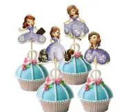 Disney Princess Sofia the First Cupcake Toppers picks (24 pcs) & Cake Topper