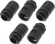 X AUTOHAUX M20x1.5 Cable Glands 18.5mm / 0.73" Bellows Waterproof Joint Straight-Through PA6 Nylon Black 5 Pcs
