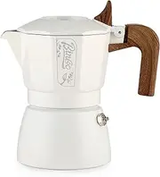 Bincoo Stovetop Espresso Maker, 2 Cups Moka Coffee Pot for Gas or Electric Ceramic Stovetop,Italian Coffee maker for Cappuccino or Latte,Cafetera Cubana 120ml (White)