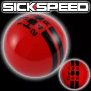 RED BLACK SICK RALLY STRIPE SHIFT KNOB SHORT THROW SELECTOR 12X1.5 S04
