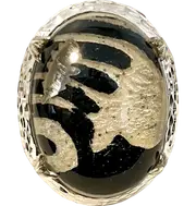 Antonella Piacenti Black Lava Cabochon Silver Ring 925