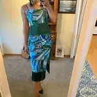 House of Harlow 1960 2 piece green fringe skirt set NWT