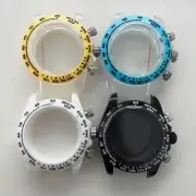 39MM Rubber Case Sapphire Glass Watch Case Replacement for Quartz VK63 movement