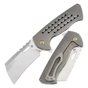 Kansept Leviathan Folding Knife Bronze Ti Handle S35VN Cleaver Plain K1083A4