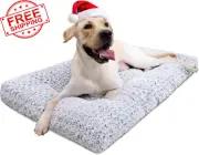 KSIIA Washable Dog Bed Deluxe Plush Dog Crate Beds Comfy Kennel Pad Anti-Slip Pe