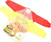 Kisangel Apron Long Sleeve Cartoon Sleeved Bib for Painting and Cooking Apron for Boys and Car Strawberry Design