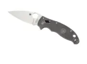 Spyderco Manix 2 Lightweight Folding Knife 3.37" Maxamet Satin Plain Blade, Gray