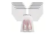 10Pcs Clear Drawstring Travel Shoe Storage Bags For Packing