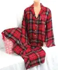 Victorias Secret THE FLANNEL Pajama Set Red Plaid SUPER SOFT Pajamas NWT XL