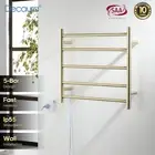 Decaura 5 Rungs Electric Heated Towel Rack Warmer Brushed Gold Stainless Steel