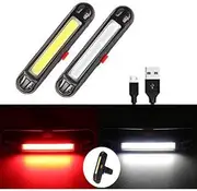 Waterproof USB Rechargeable LED Bike Bicycle Front & Rear Light Set Wide Beam