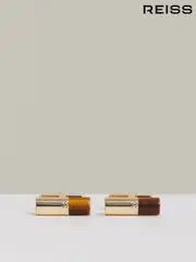 Reiss Gold/Tortoiseshell Dexter Stone Insert Barrel Cufflinks (F45263) | $135