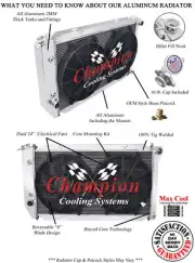 Ace Champion 2 Row Radiator 28",2 14" Fans - 1972 - 1979 Ford Thunderbird V8 Eng (for: Ford)