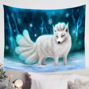 Beautiful White Snow Arctic Fox Tapestry