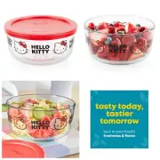 NEW Hello Kitty Pyrex 4-Cup Round Glass Storage with Lid Sanrio Ltd Edition