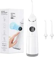 Cordless Water Flosser with OLED Display - 4 Modes Portable Oral Irrigator, 360° Rotating Nozzle, USB Rechargeable, Teeth Cleaner for Travel Home