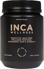 [Inca Organics] Pure Collagen Powder + Hyaluronic Acid & Vitamin C, White, 230 g