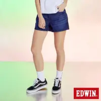 在飛比找momo購物網優惠-【EDWIN】女裝 EDGE 合身牛仔短褲(酵洗藍)