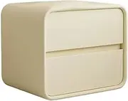 lskdnrufh Side Table Bedside Table for Bedroom Side Table with 2 Drawers in Beige (L50 x D 40 x H 47 cm)