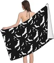 JBYJBX Halloween Flying Bats Print Beach Towel Quick Dry Sandproof Microfiber Beach Bath Towel for Travel Pool Camping