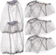 5Pcs Portable Mosquito Hat Nets with Mesh Netting Outdoor Bug Protection for Fishing Hiking Camping Neck Cover Lightweight and Durable Design for Jungle Adventures