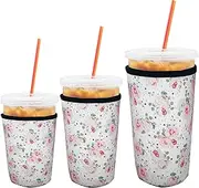 Iced Coffee Sleeves Specially Designed For 16-32oz Coffee Cups,Insulated Neoprene Cup Sleeves Perfect For Work,Outdoor Activities, Travel, Business Trips, Picnics, and camping. (L(30-32oz))