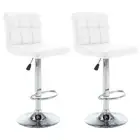 2x Bar Stools Kitchen Dining Swivel Lift Barstools Chairs PU Leather White