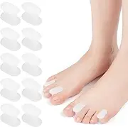 10 Pack Toe Separators, Bunion Corrector Big Toe Straightener, Toe Spacers for Bunion, Overlapping Toes(COLOR:White)