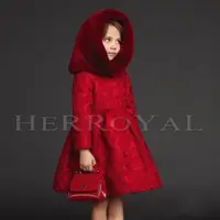 在飛比找ETMall東森購物網優惠-HERROYAL秋冬浮雕公主女童新年裝