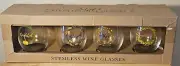 Glass 18oz Fall Thanksgiving Autum Stemless Wine Glasses Set Of 4