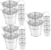 CLISPEED 3sets Decorative Iron Candy Bucket Multi-Functional Snack Storage for Parties Decor 6pcs*3