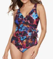 NWT Miraclesuit Women's Swimwear Solstice Gamine One Piece Wine Red Size 12