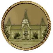 LDS Provo City Center Temple Medallion for Box Cremation Urn/Flag Case - 4 Inch