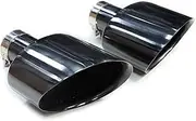 Car Accessories Exhaust Tip Compatible For Audi A3 A4 A5 A6 A7 Up RS3 RS4 RS5 RS6 304 Stainless Steel Black Car Muffler Tip Tailtip(Glossy Black)