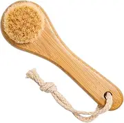 BATHVEVE Comfortable Horsehair Facial Cleaning Brush Bamboo Handle Manual Exfoliating Tool for Deep Cleansing and Massage Lightweight Portable Face Wash Brush for All Skin Types