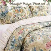 NEW! ~ CHIC BLUE TEAL AQUA GREEN BROWN PINK YELLOW TROPICAL BEACH LEAF QUILT SET