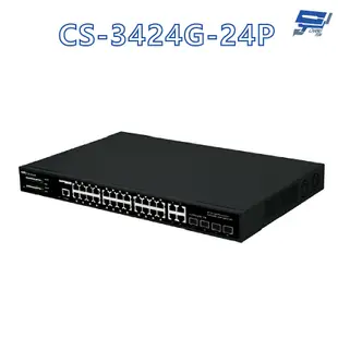 昌運監視器 CS-3424G-24P 4埠 + 24埠 Gigabit PoE Lite加強管理型網路交換器