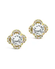 Sterling Forever CZ Lucky Clover Studs