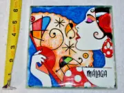 Hand-Painted Ceramic Tile, Trivet , Made In Malaga Spain, 6" x 6"