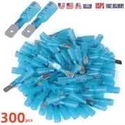 300pcs 14-16AWG Male Quick Disconnect Heat Shrink Wire Connector Spade Terminals