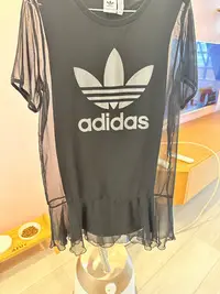 在飛比找Yahoo!奇摩拍賣優惠-ADIDAS假兩件雪紡背心洋裝