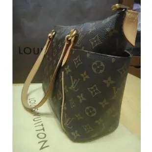 保證真品法國購回~LV 路易威登 TOTALLY Monogram 荖花 側口袋 肩背包--有購證-M56688