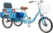 DEFGHIJ Adult Tricycle with Back Seat Three Wheel Bike Trike Bike Bicycle Simple Modern City Bike for Men Women Seniors Youth Shopping(Red)