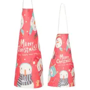2 Pcs Christmas Parent-child Apron Oil-proof Dishwasher for Men