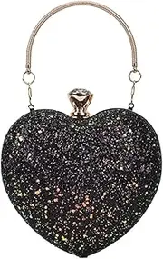 [BESPORTBLE] Stylish Sequins Heart Bag Small Cross Body Bag for Party Cocktail Events